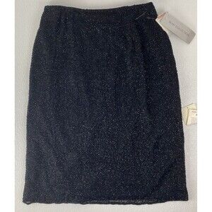 VTG Sean Collection Women L Black Formal Witchy Beaded Skirt ClassicCore NWT